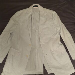 Polo by Ralph Lauren Blue and White Striped Blazer